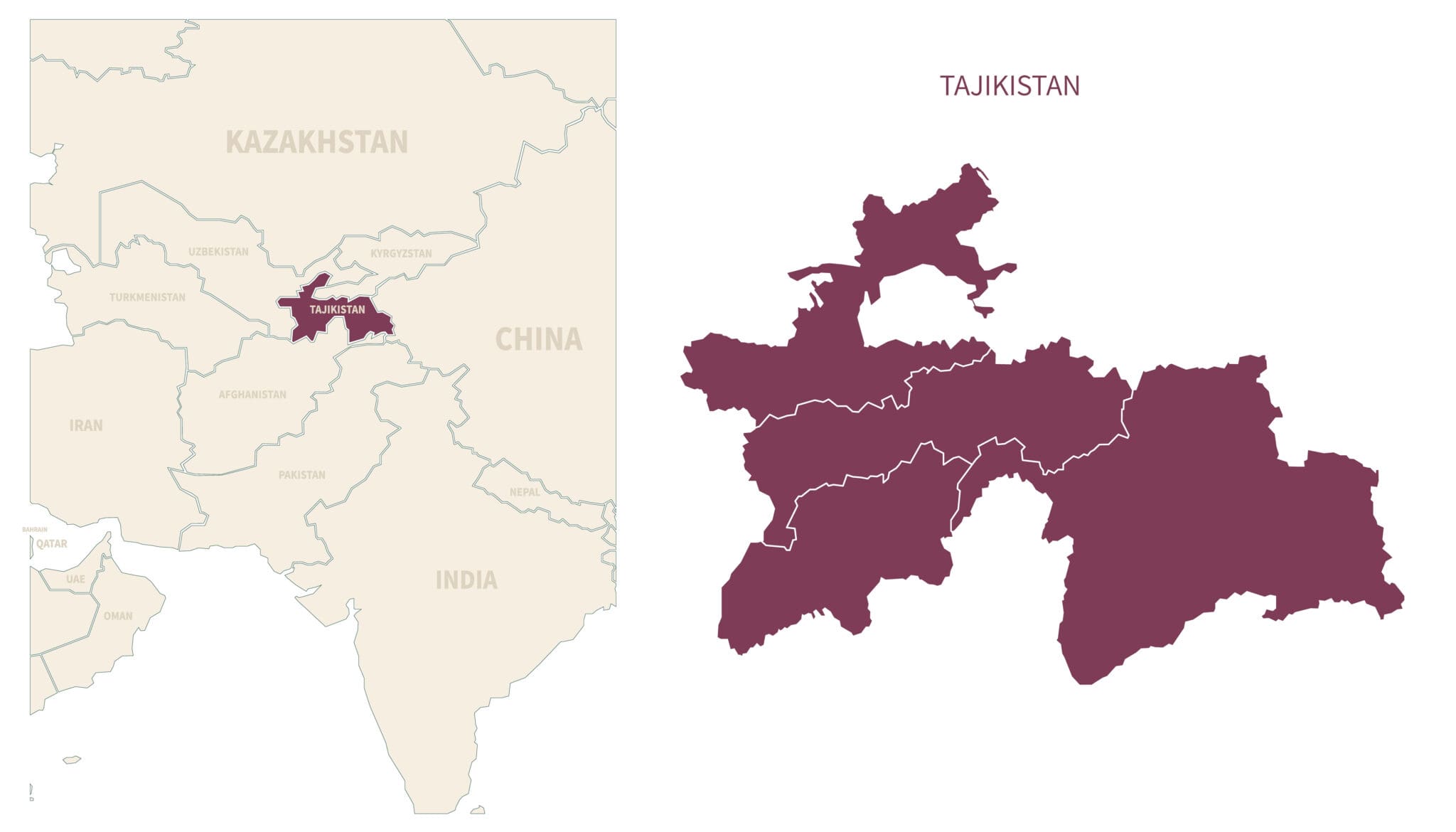 Karte Tadschikistan.